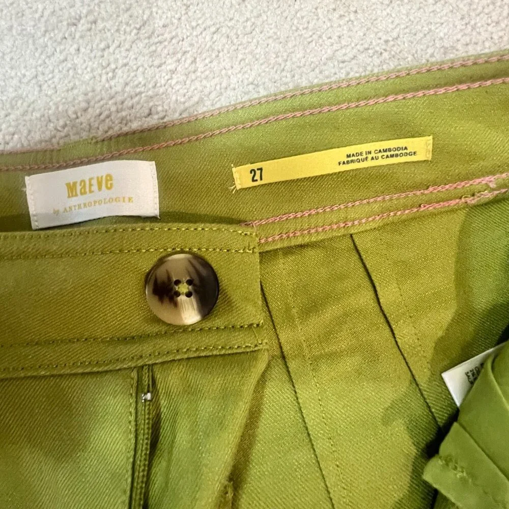 The Ettie High-Rise Crop Wide-Leg Pants by Maeve: Linen Edition Size 27 - Picture 3 of 3